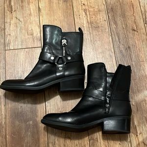 Marc Fisher Dalary black leather moto boots. Nearly perfect condition!